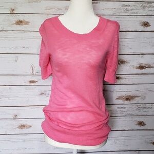 Women's Pink Short-Sleeve Knit Top